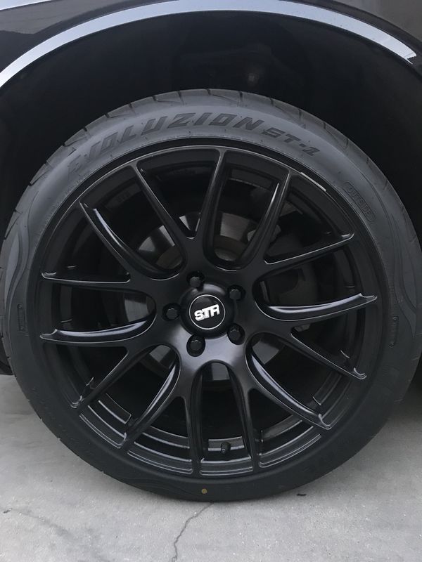 Check out this 19 inch matte black wheels rims str 605 5x114.’3 Lug 5 ...