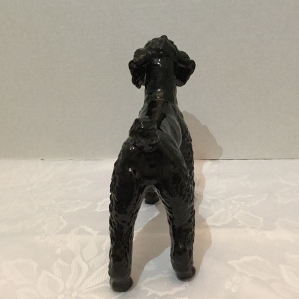 vintage black poodle figurine