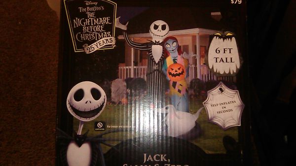 Nightmare before Christmas 6 feet tall self inflates. for Sale in Ogden ...