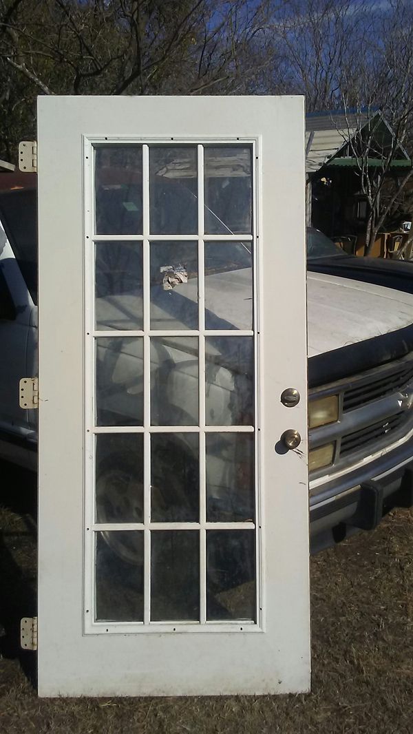 16 glass storm door with hinges no frame for Sale in San