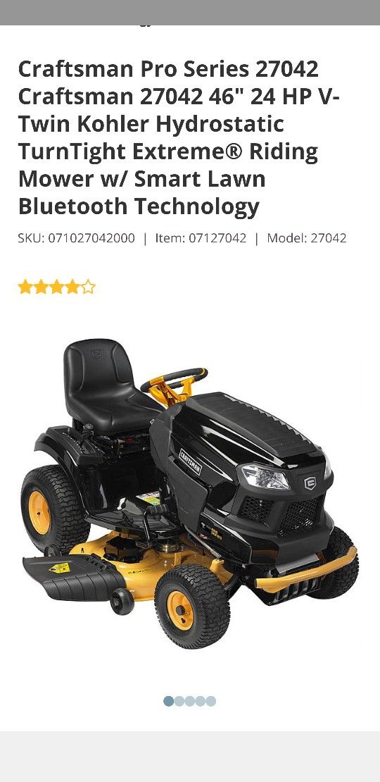 2017 Craftsman Pro Series 27042 Craftsman 27042 46" 24 HP VTwin Kohler