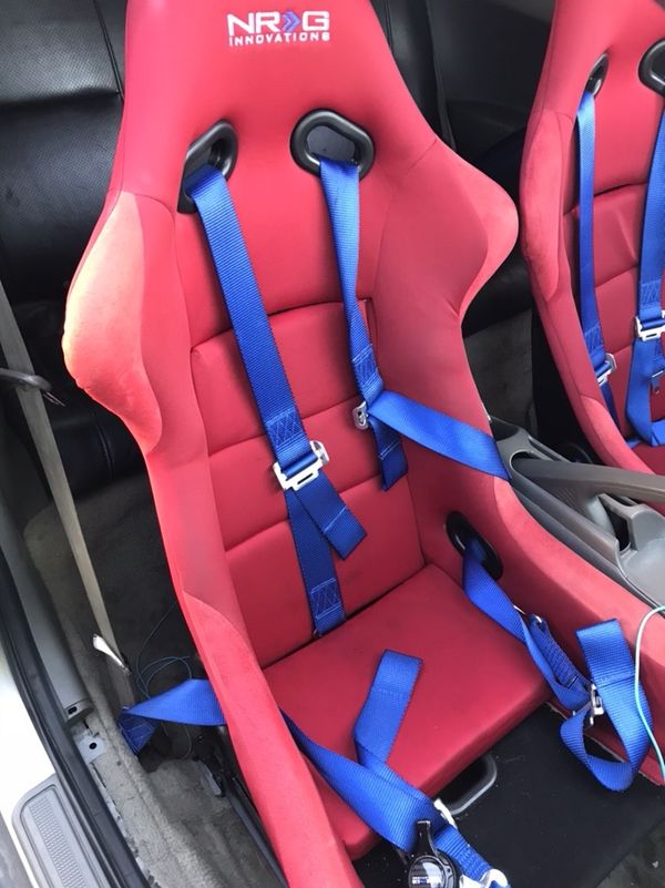 Nrg red and blue bucket seats, trading for stock acura rsx seats for