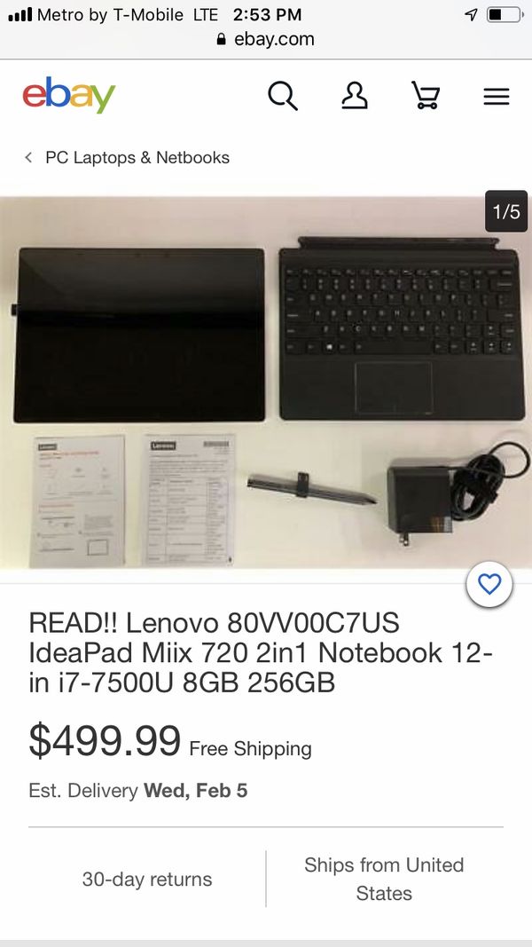Lenovo miix 720 121kb processor intel r core tm i7 7500u cpu 2