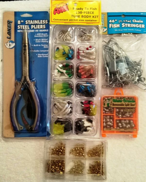 Laker Pliers & Fish Stringer & Arkie Fish Tube Body Kit & Water Gremlin