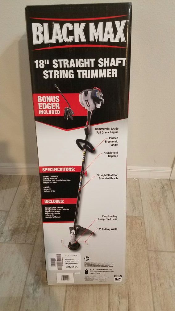 Black Max 18 Inch String Trimmer with Edger for Sale in Wesley Chapel ...