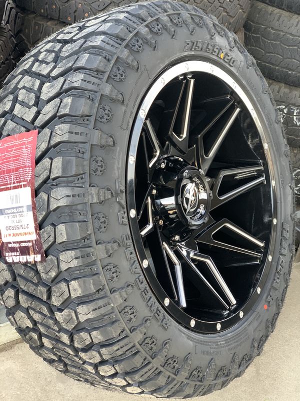 20x10 New Rims and mud tires 2755520 for sale 6 lug Chevy gmc Toyota