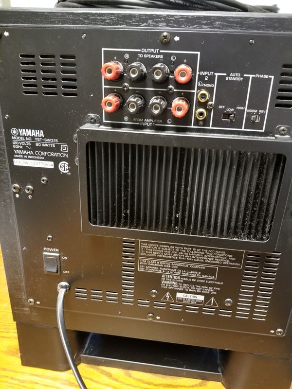 Yamaha powered subwoofer home theater stereo bass for Sale in Wenatchee, WA OfferUp