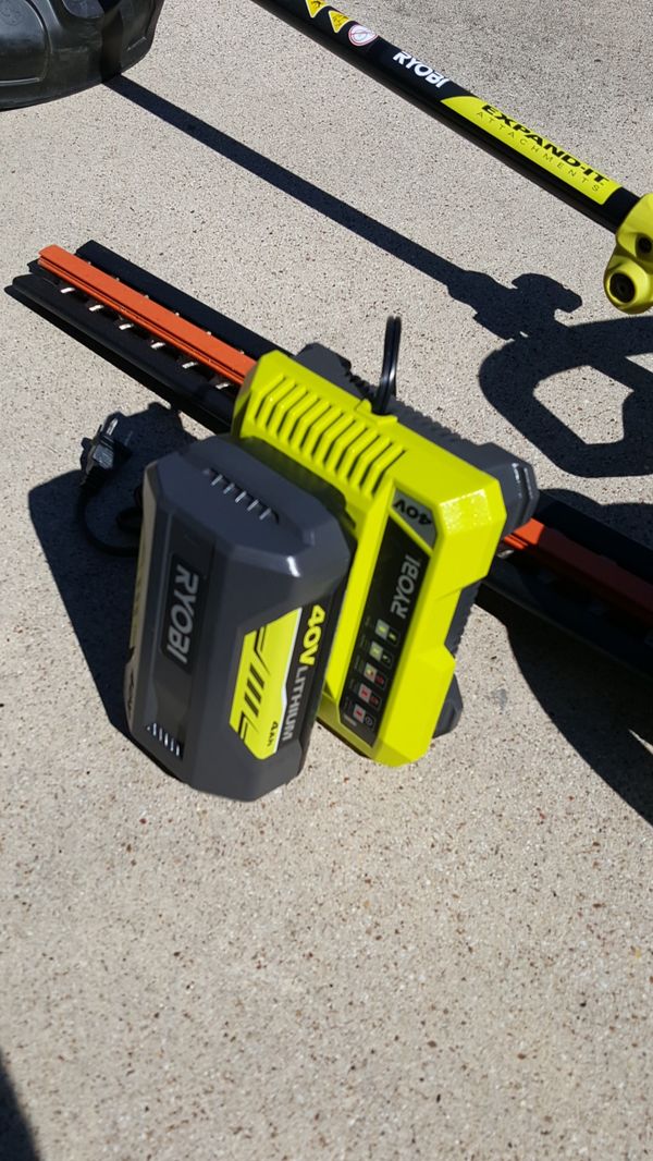 Ryobi 40v weed wacker/trimmer, hedger, battery, charger combo for Sale