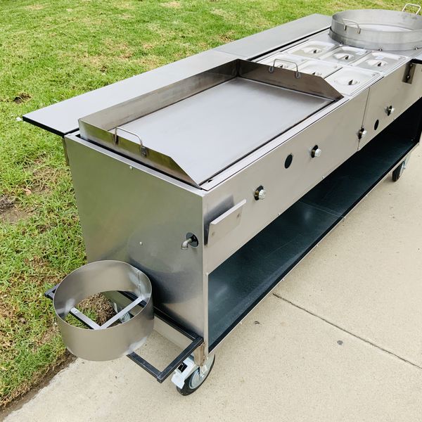 CATERING CART CUSTOM 26” GRIDDLE W/ 6 WARMERS COMAL CONVEX CLOSED ...