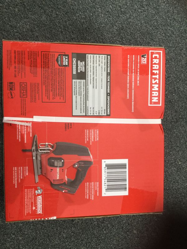 CRAFTSMAN CMCS600B V20 LITHIUM ION VARIABLE SPEED JIG SAW TOOL ONLY