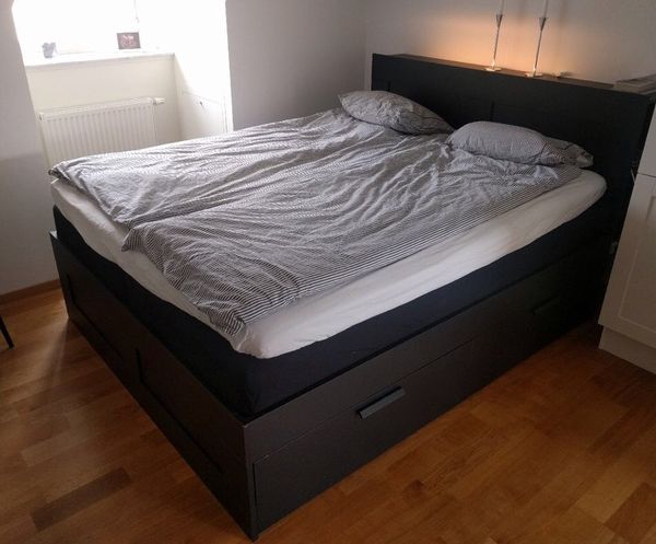 Ikea Brimnes Queen Black Complete Bed Frame With Ikea Brimnes Queen Black Complete Bed