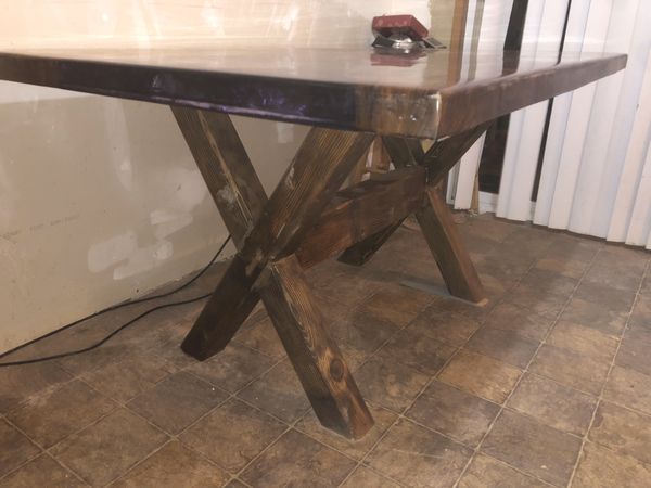 Dining room table black walnut & epoxy river table for ...