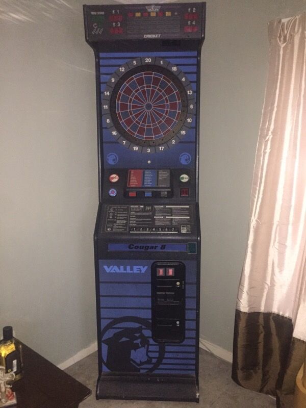 Valley Cougar 8 Dart Board Arcade Style Coin Operated For Sale In