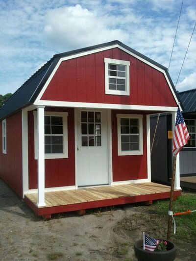 wood barn sheds in various sizes, shapes, and colors for