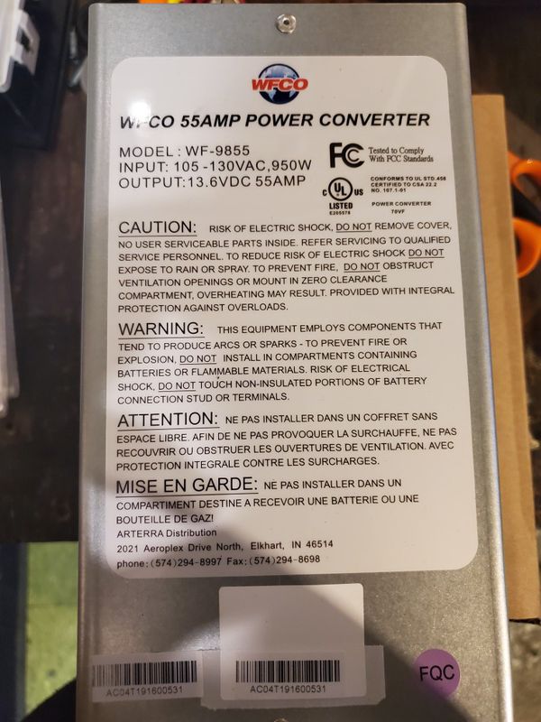 wfco 55 amp power converter troubleshooting