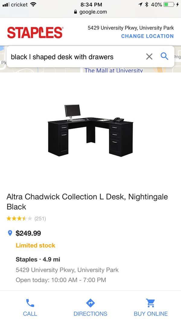 Altra Chadwick Collection L Desk Nightingale Black For In Altra Chadwick Collection L Desk