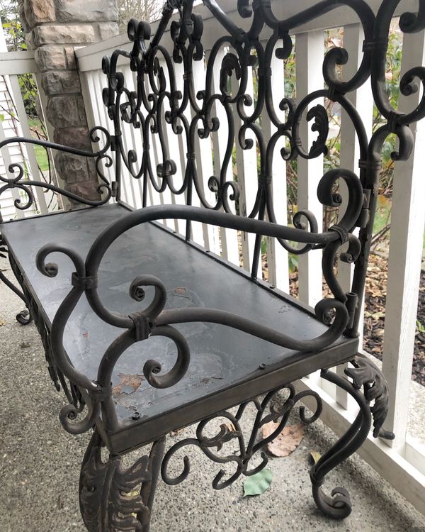 Ballard Design Oversized Wrought Iron Bench for Sale in Snohomish, WA