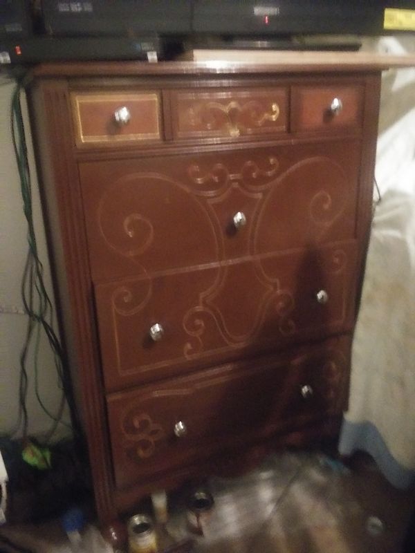 4drawer Hi Boy Dresser 2 Color Fin W Gold Striping For Sale In