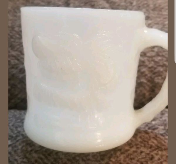 vintage milk glass coffee mug