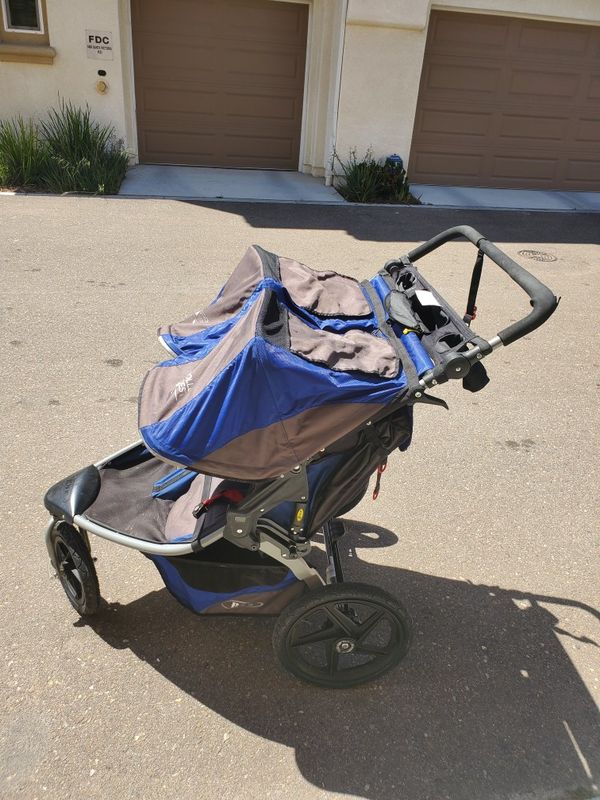 bob double stroller blue