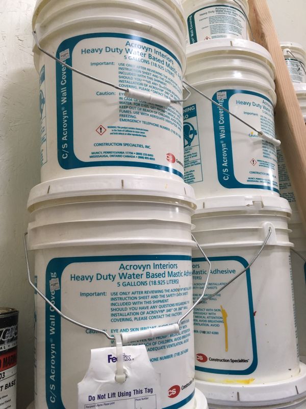 Acrovyn Mastic Adhesive / 18 BUCKETS!! for Sale in Seattle, WA OfferUp