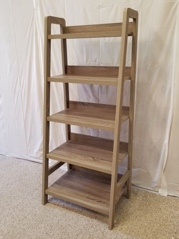 Linon Tracey Ladder Bookcase Grey 5 Shelves For In Boiling 100sold