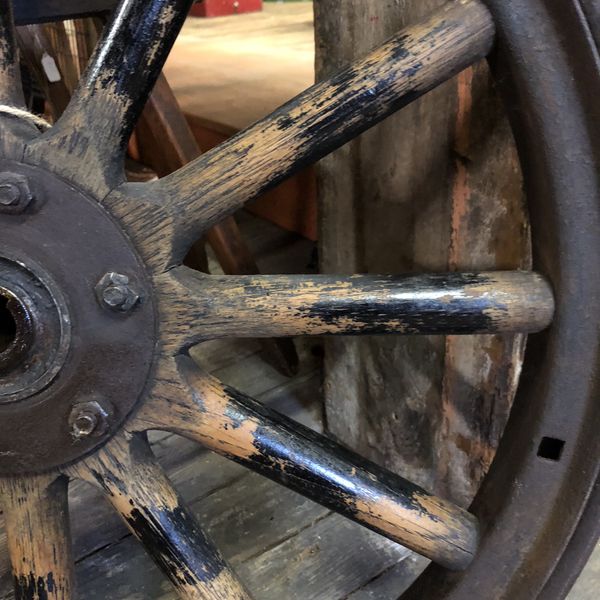 Antique Wood Car Wheel On Steel Rim - Antique Cars Blog