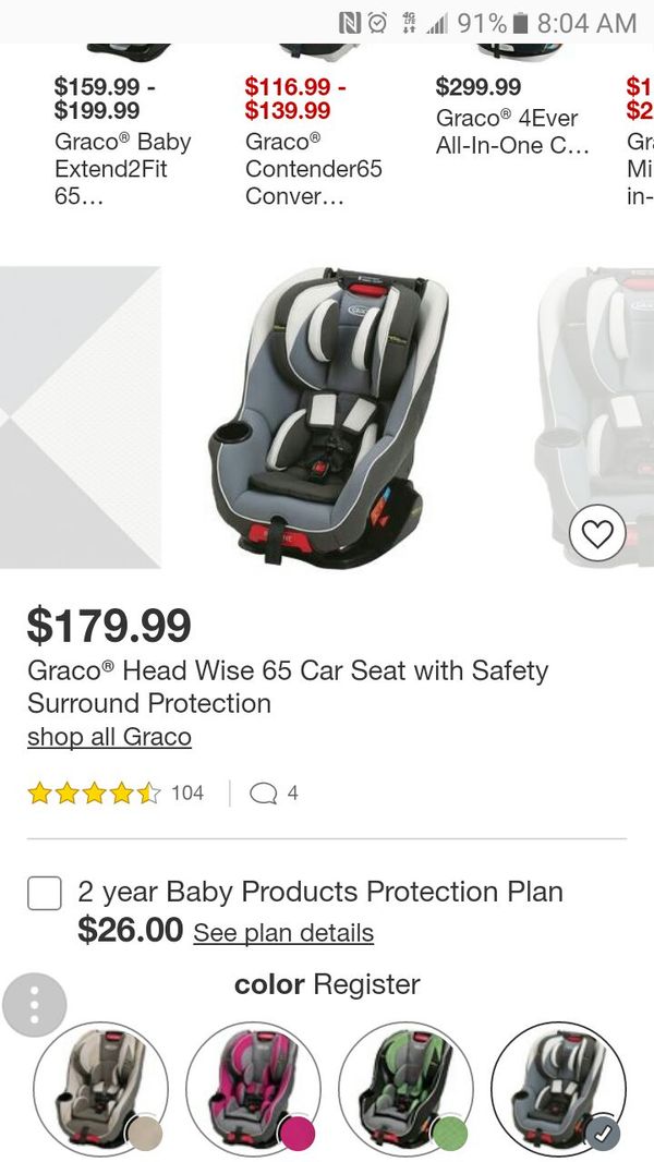 Graco Head Wise 65 Car Seat With Safety Surround Protection For In San Francisco Ca Offerup
