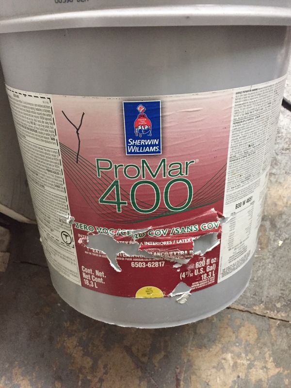 Two 5 gal buckets of sherwinWilliams 500 interior flat paint. for Sale