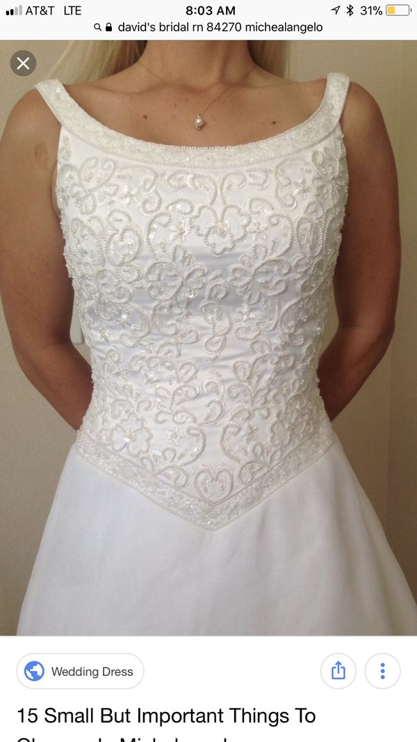 Beautiful David S Bridal Michaelangelo Size 4 Wedding Dress For