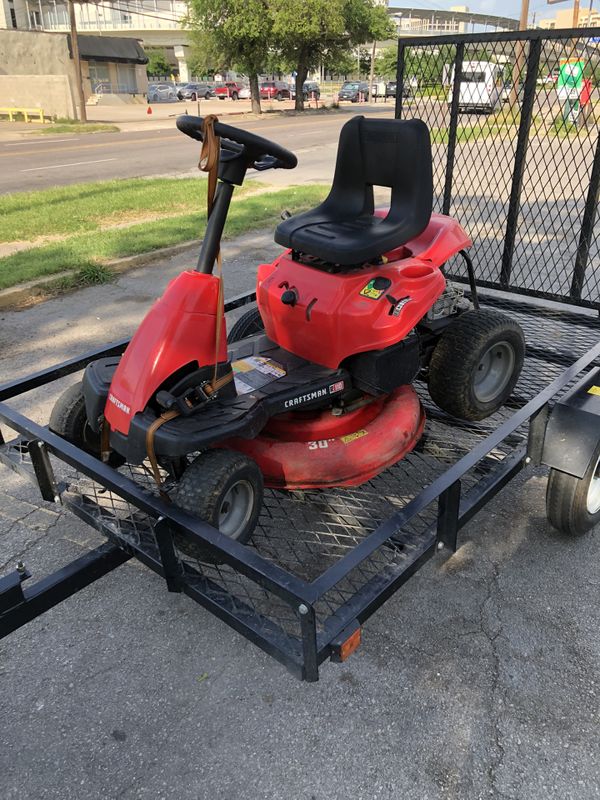 5’x 8’ trailer and 30” craftsman riding lawnmower for Sale in Dallas ...