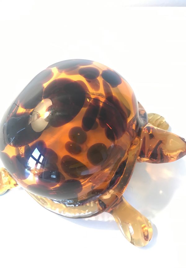 hand blown glass turtle