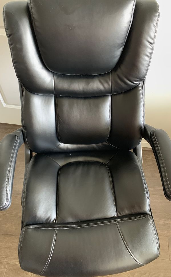 Office DepotRealspace Fennington Leather HighBack Chair, Black for