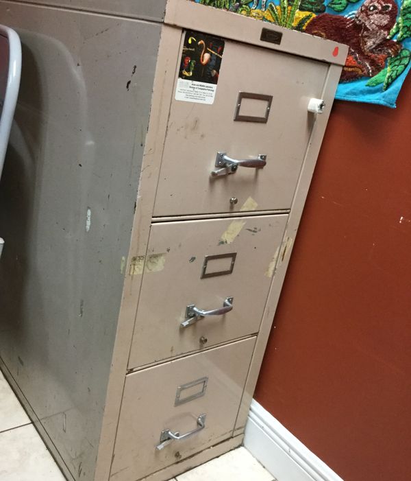 Lefebure three drawer fireproof file cabinet. No key for ...