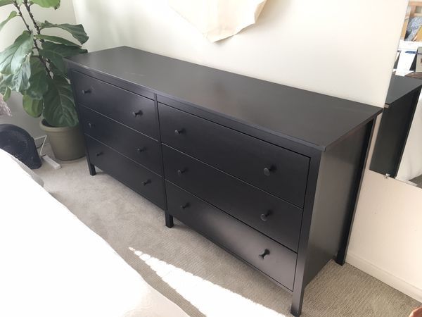 IKEA 6 Drawer Dresser, Black-Brown, Koppang, Lightly Used, Furniture