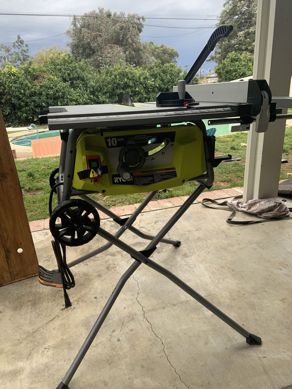 Ryobi 10 inch table saw with rolling fold up stand Powerful 15 amp ...