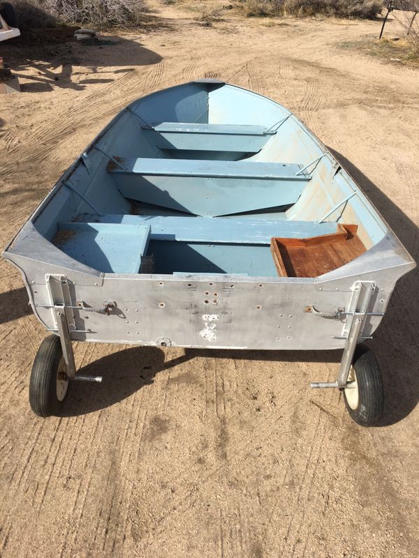 1974 Valco 14’ Aluminum Fishing Boat and Dock wheels for Sale in Chino