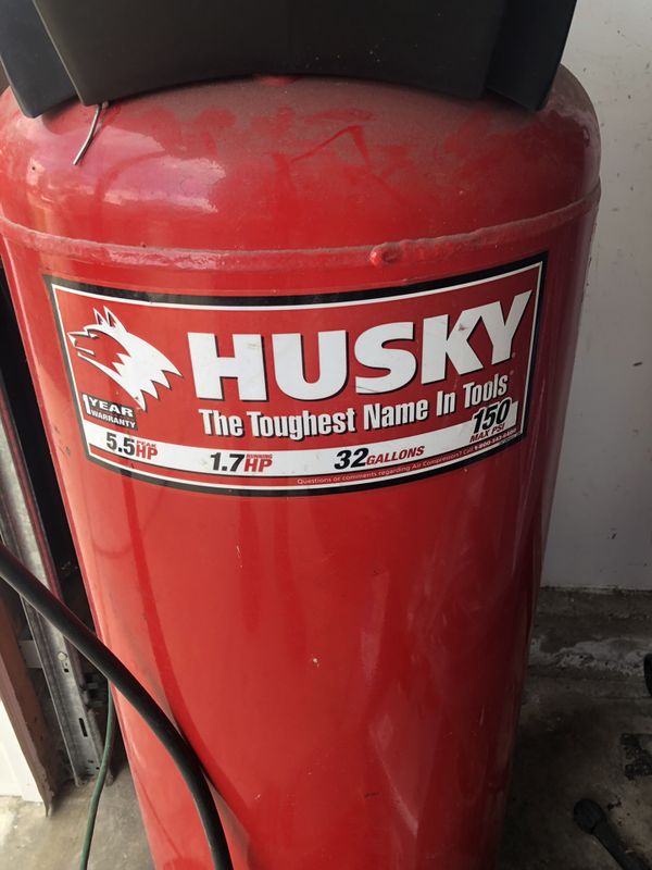 Husky 5.5 hp 32 gallon air compressor This compressor is meant for