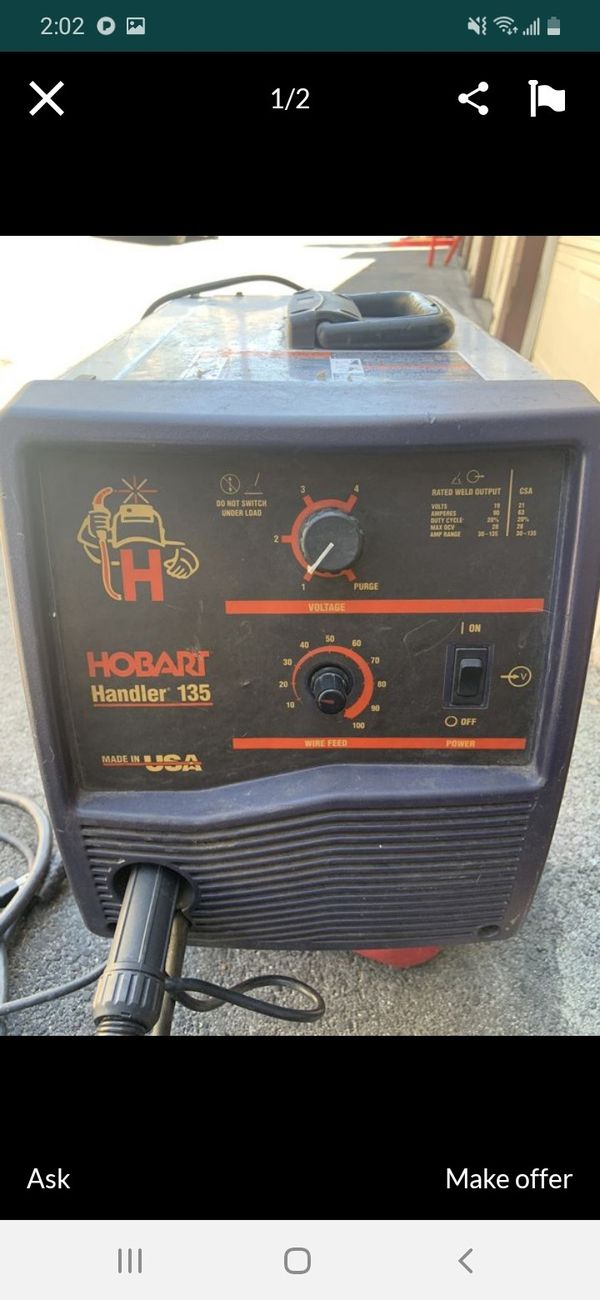 HOBART HANDLER 135 MIG WELDER 120VOLTS 135AMPS GREAT CONDITION MUY