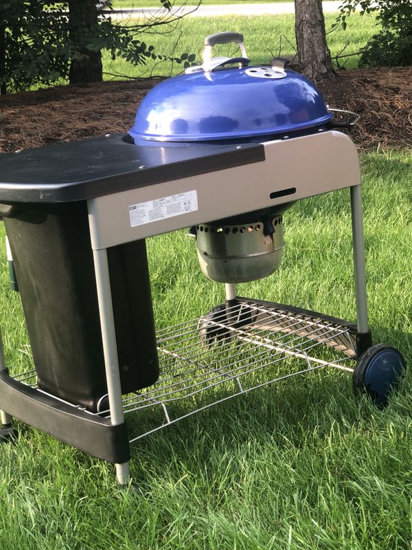 weber slate blue performer deluxe charcoal grill