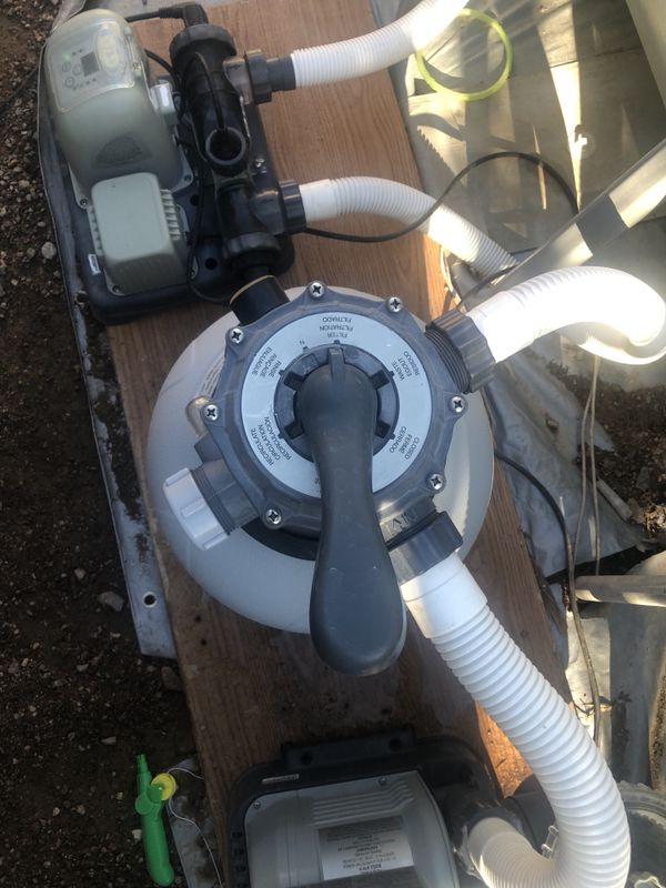 Coleman above ground pool with sand filter and salt water system for