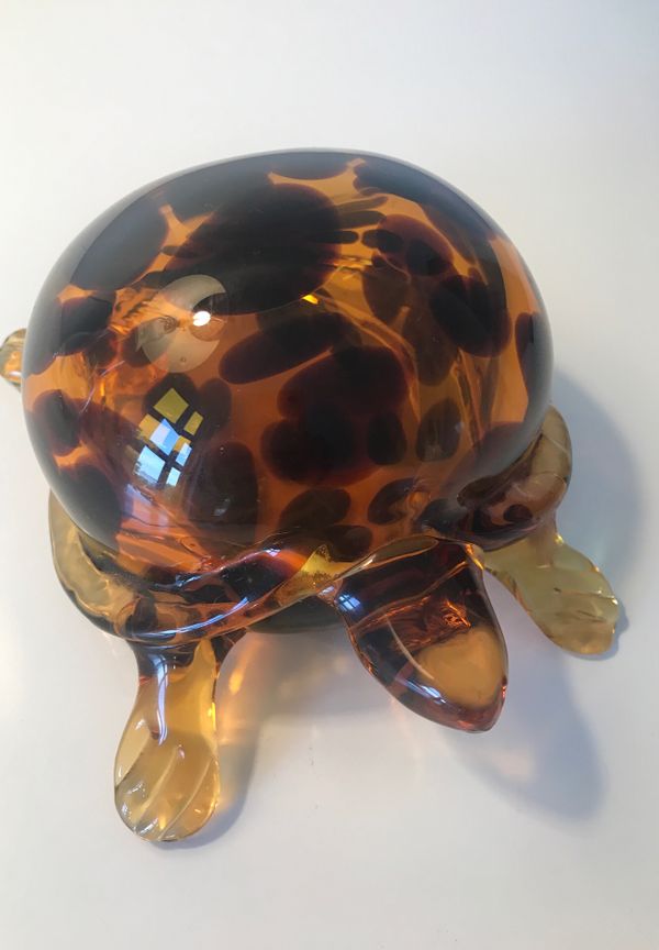 hand blown glass turtle