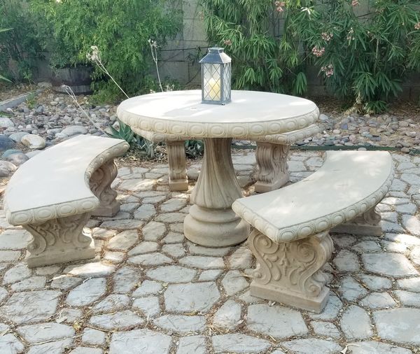 Concrete Patio Table Set with Umbrella for Sale in Tucson, AZ - OfferUp