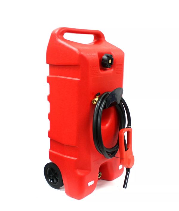 14 Gallon Portable Gas Can Fuel Caddy Transfer Tank Poly Container w