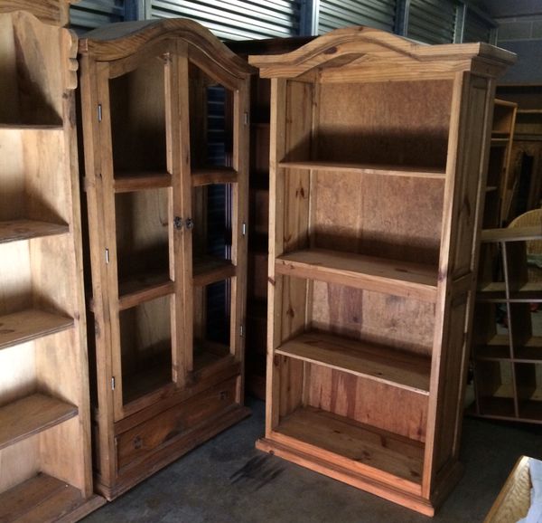 Solid Knotty Pine Old World Rustic Bookcase Storage and ...