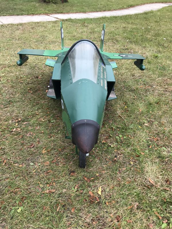 Awesome one of a kind Custom Jet Fighter Plane pedal car! Working yolk