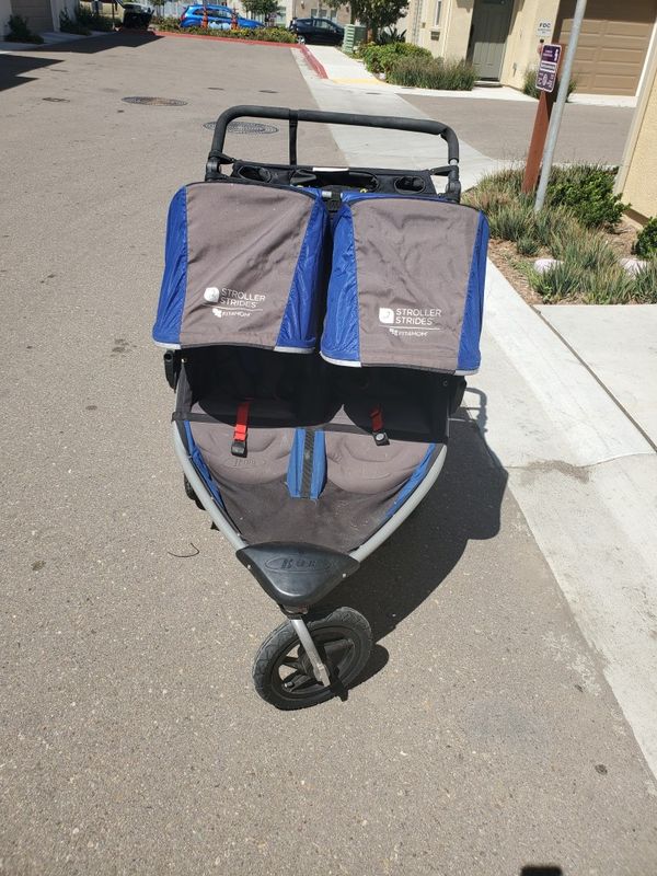 blue bob double jogging stroller