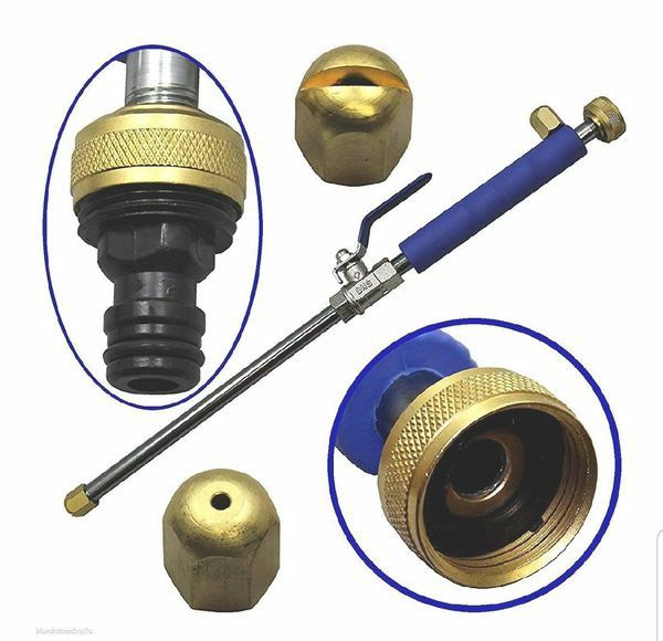 Portable Hydro Jet High Pressure Power Washer Metal Watering Wand Sprayer Washing Tool For Garden Car Black