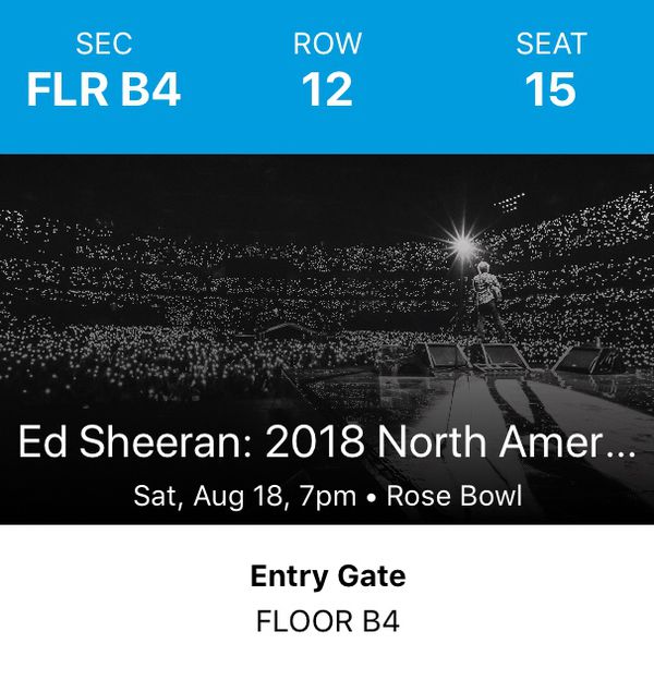 Ed Sheeran Rose Bowl Seating Chart