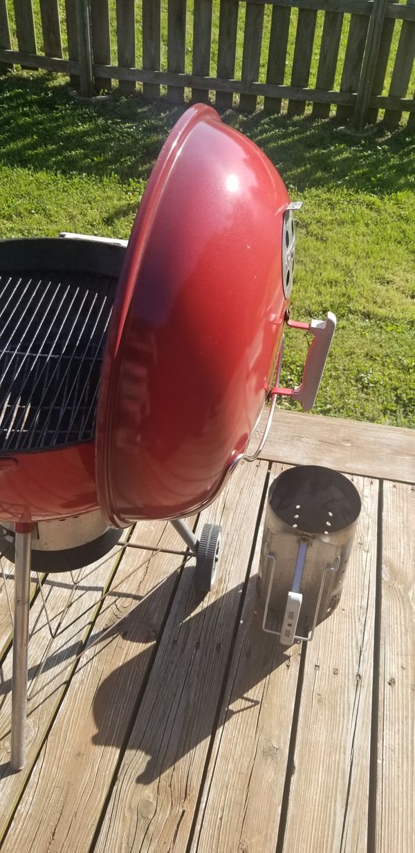 VINTAGE RED WEBER 22" BARBECUE BBQ CHARCOAL GRILL